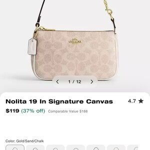 Coach Nolita 19 Crossbody in Gold and Cream